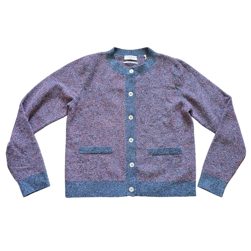 Sandro Paris Women's Cardigan Sweater Italian Yarn Button Front Sz‎ 3